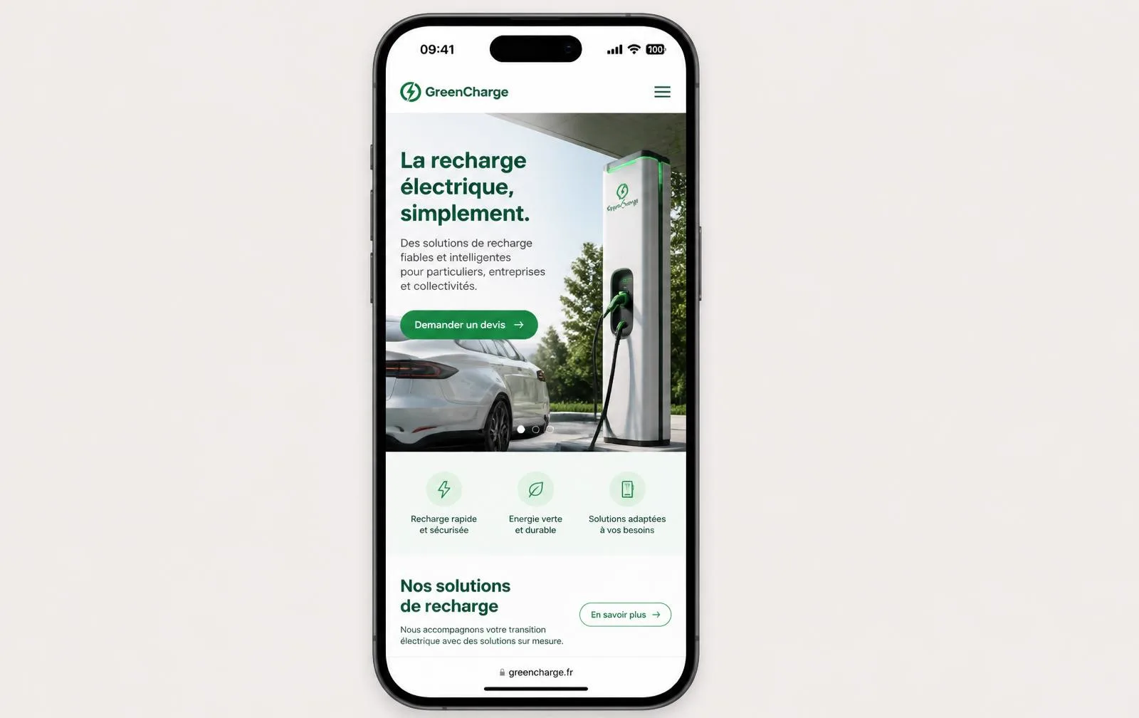 Version mobile du site Easy Recharge avec accès au devis